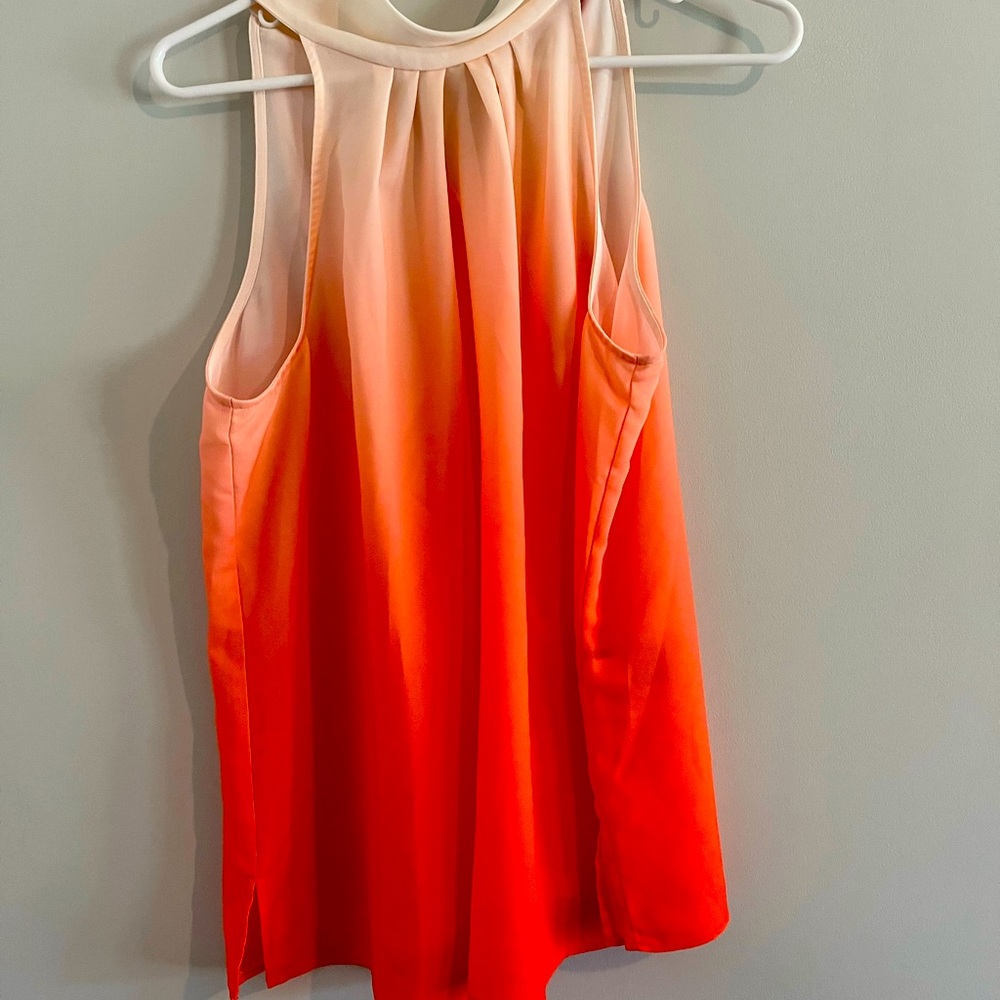 Orange ombré top with tie back neck